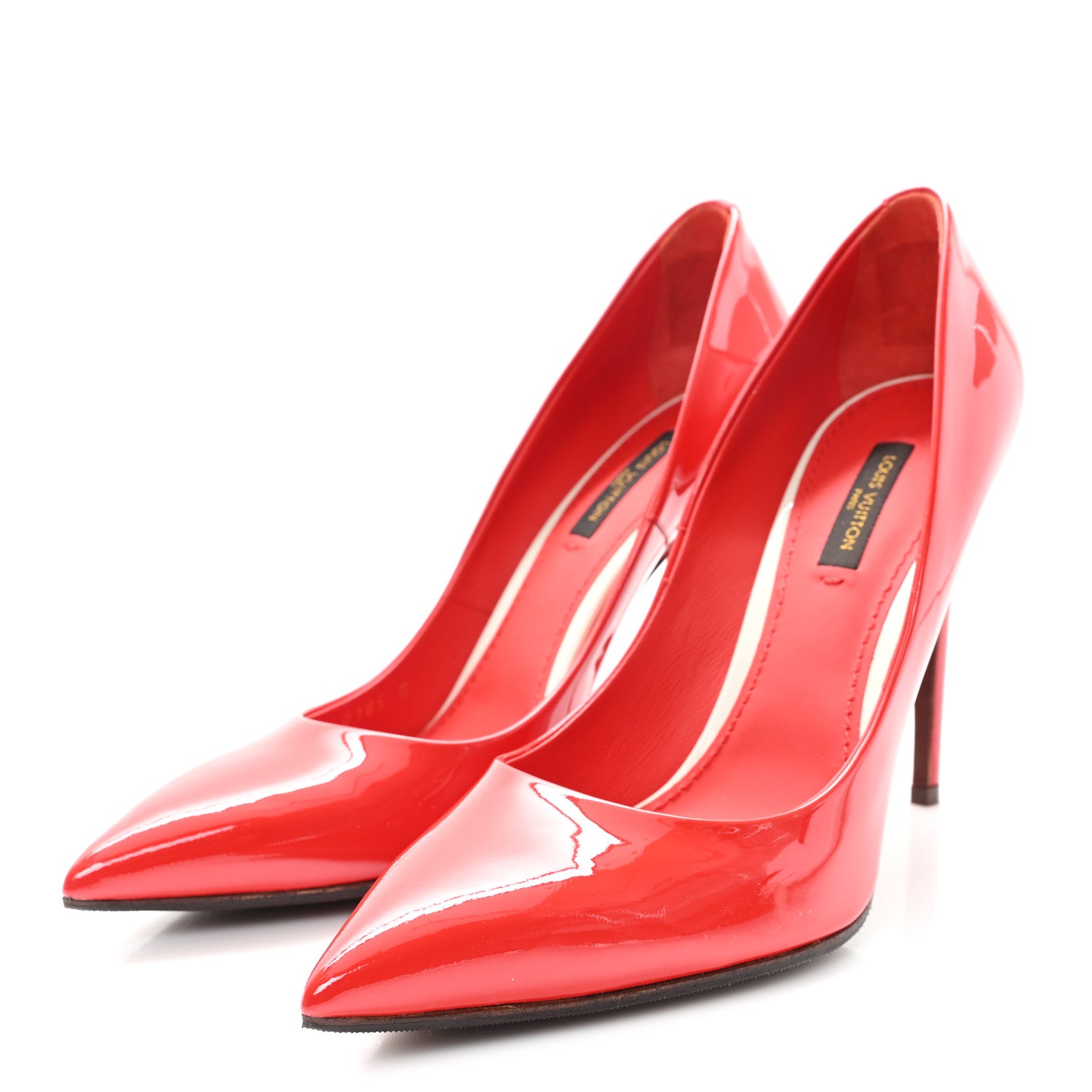 Louis Vuitton Patent Calfskin Eyeline Pumps 38 Rouge 4 of 9
