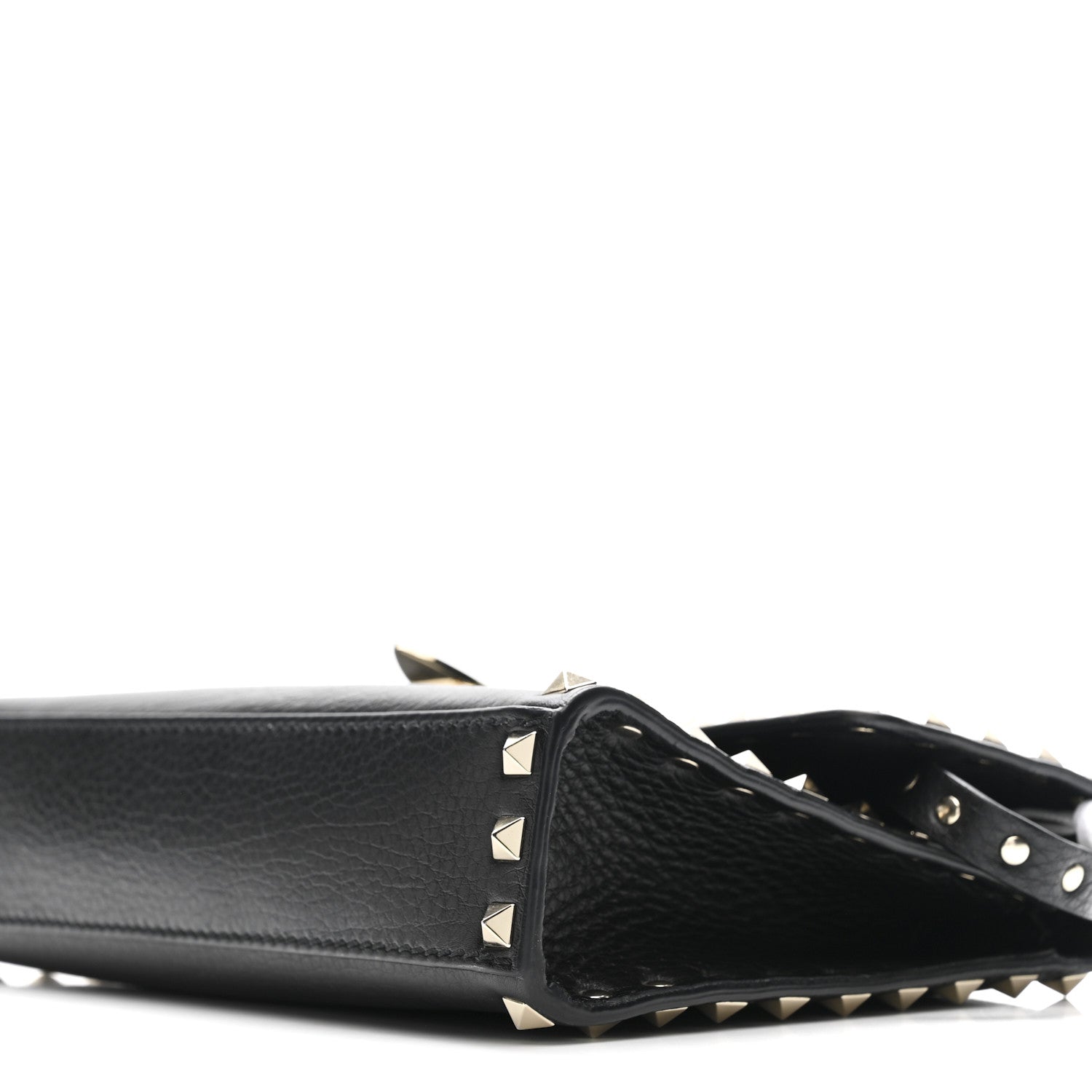 Valentino Garavani Pebbled Calfskin Medium Rockstud Flip Lock Crossbody Bag Black 9 of 12