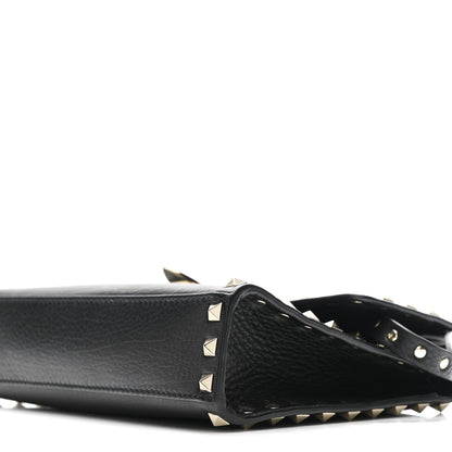 Valentino Garavani Pebbled Calfskin Medium Rockstud Flip Lock Crossbody Bag Black 9 of 12