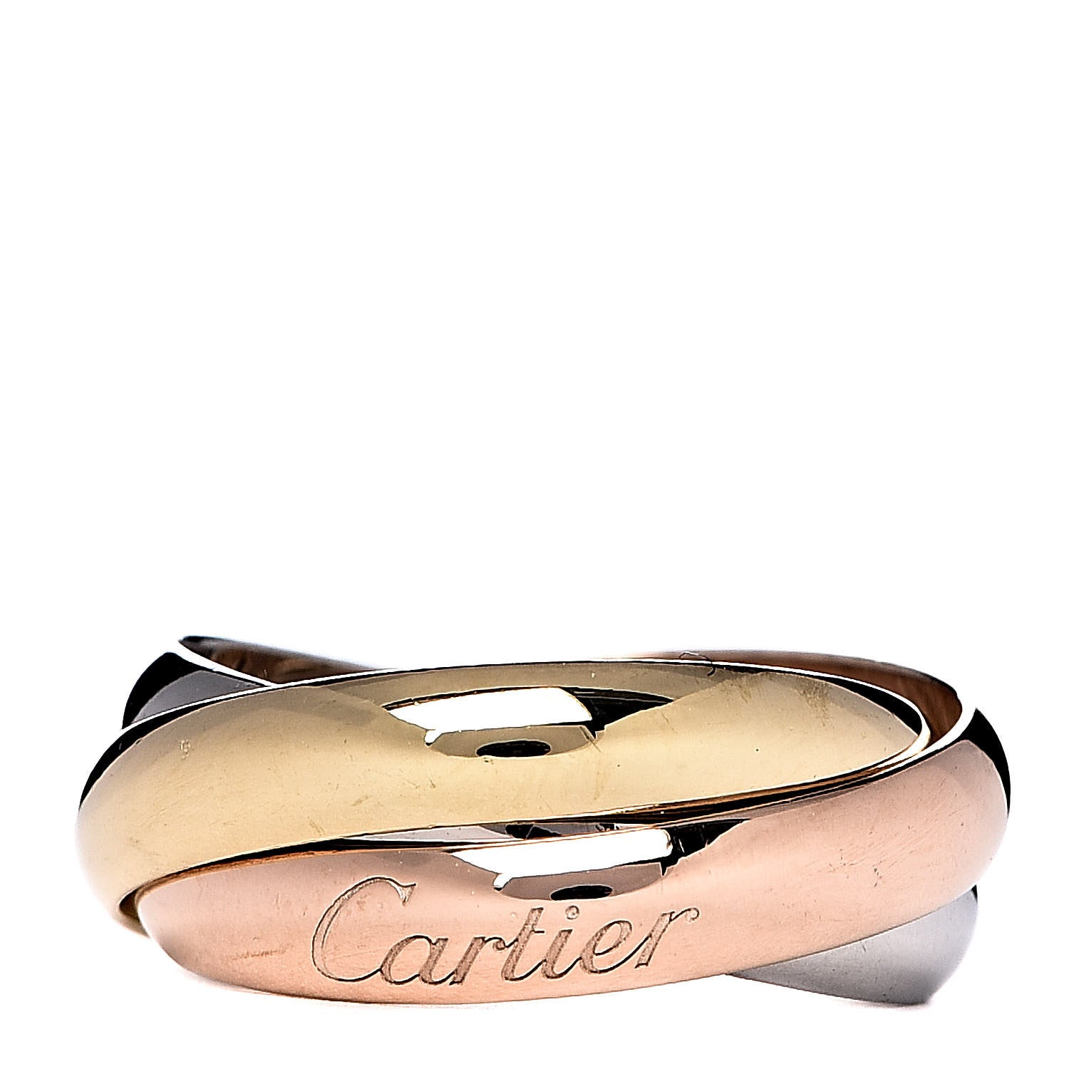 Cartier 18K Pink Yellow White Gold Classic Trinity Ring 49 4.75 1 of 6