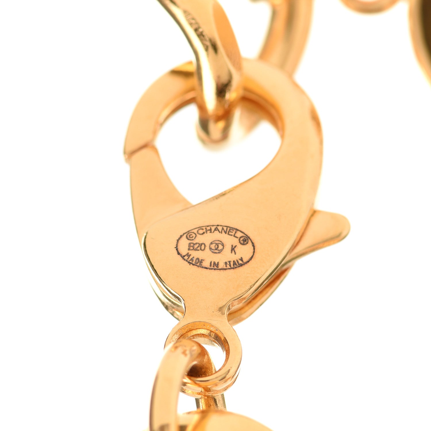 Chanel Resin CC Chain Link Bracelet Green Gold 5 of 5