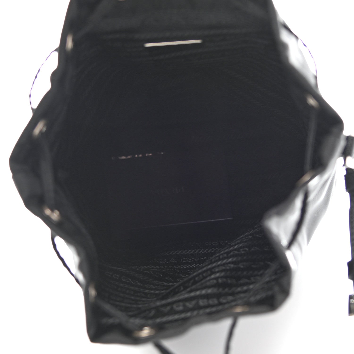 Prada Saffiano Tessuto Nylon Vela Bucket Wristlet Black 5 of 8