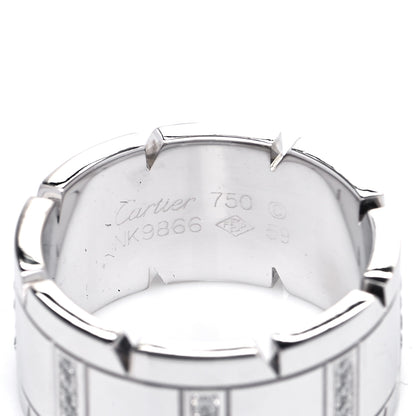 Cartier 18K White Gold Diamond 11mm Tank Francaise Ring 59 8.75 3 of 4