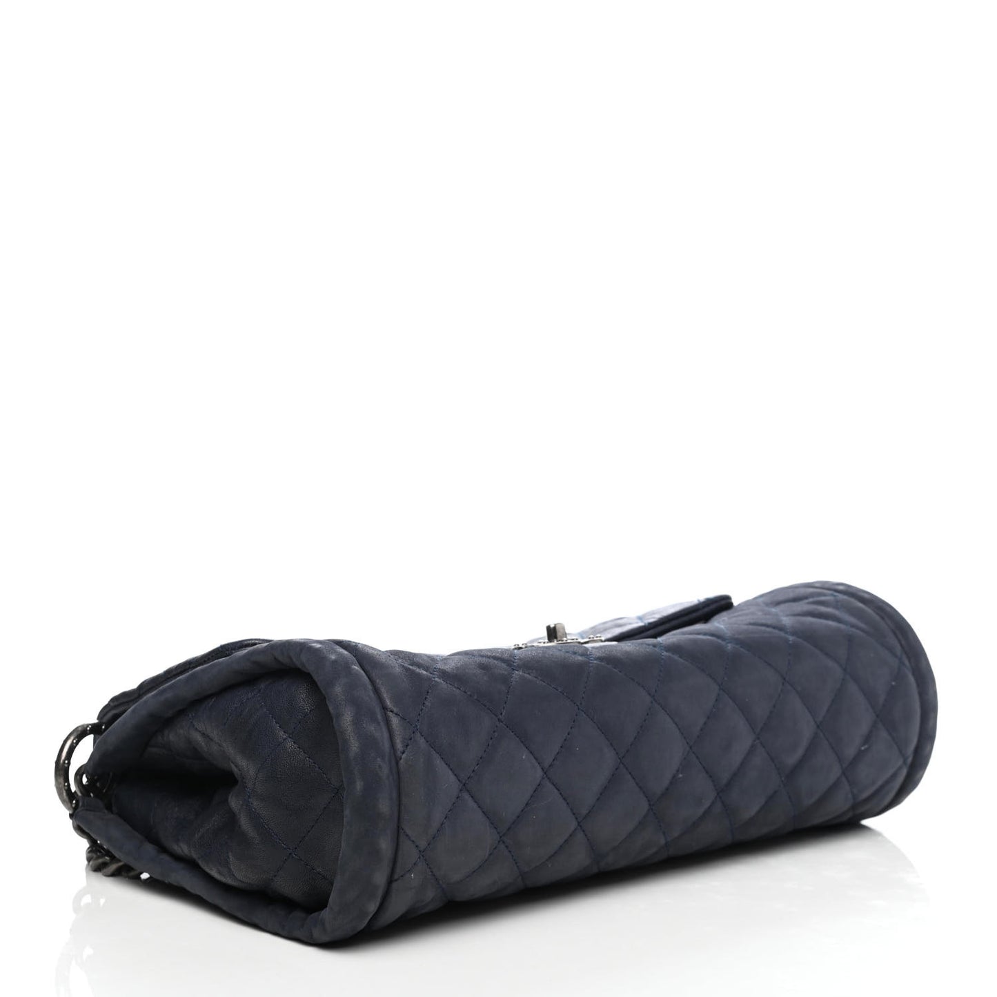Washed Lambskin Quilted Studded CC Flap Blue Black