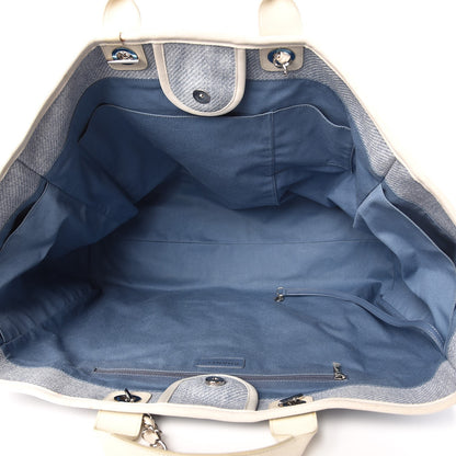 Chanel Canvas Extra Large Deauville Tote Light Blue 6 of 18