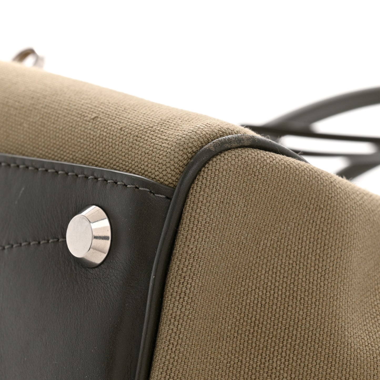 Canvas Smooth Calfskin Medium Bel Air Carry All Bag Khaki
