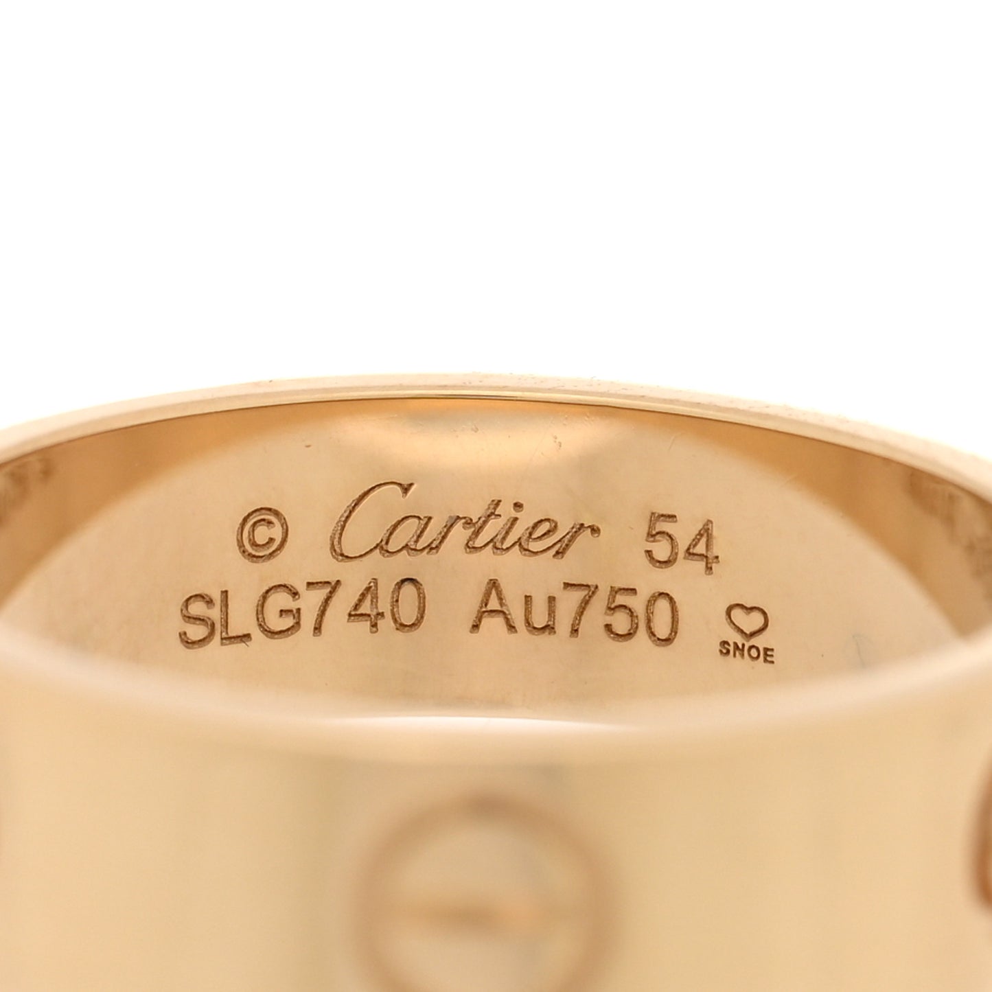 18K Yellow Gold 5.5mm LOVE Ring 54 6.75
