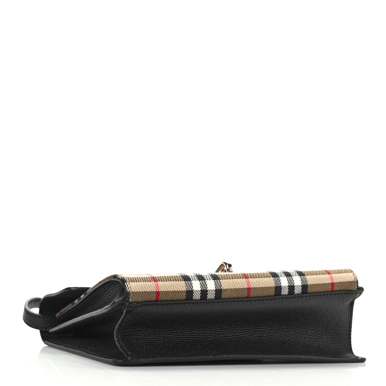 Burberry Grainy Calfskin Vintage Check Mini Macken Crossbody Bag Black 3 of 7