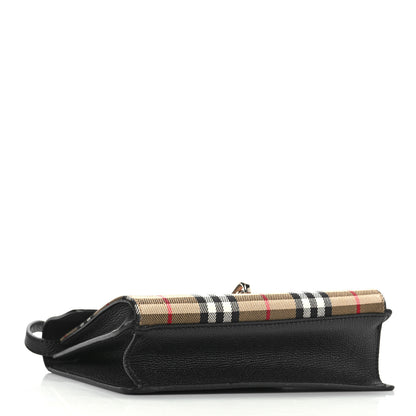 Burberry Grainy Calfskin Vintage Check Mini Macken Crossbody Bag Black 3 of 7