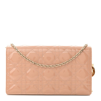 Christian Dior Patent Cannage Lady Dior Convertible Clutch Beige 1 of 10