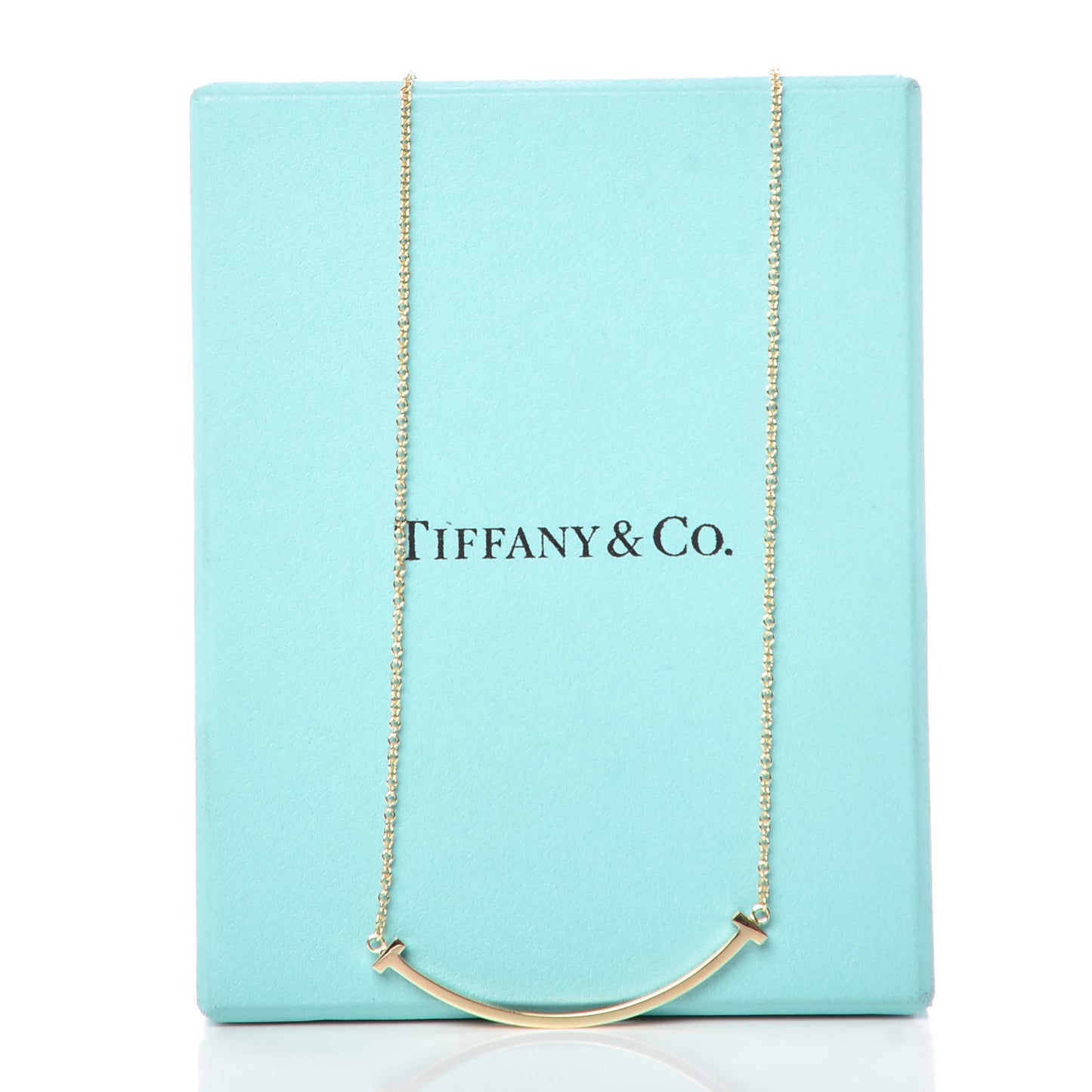 18K Yellow Gold Small T Smile Pendant Necklace