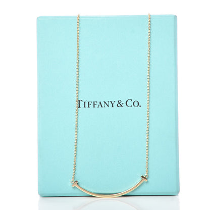 Tiffany 18K Yellow Gold Small T Smile Pendant Necklace 7 of 7