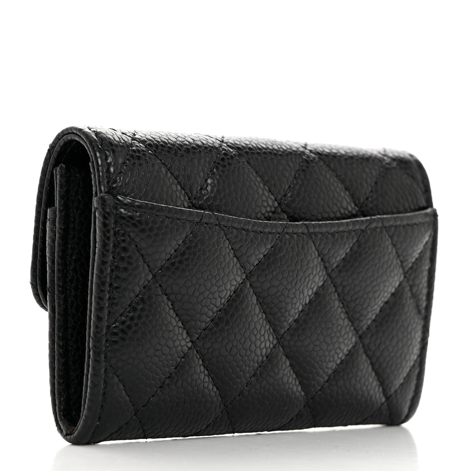 Chanel Caviar Quilted Flap Card Holder Wallet Black 3 of 8