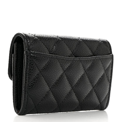 Chanel Caviar Quilted Flap Card Holder Wallet Black 3 of 8