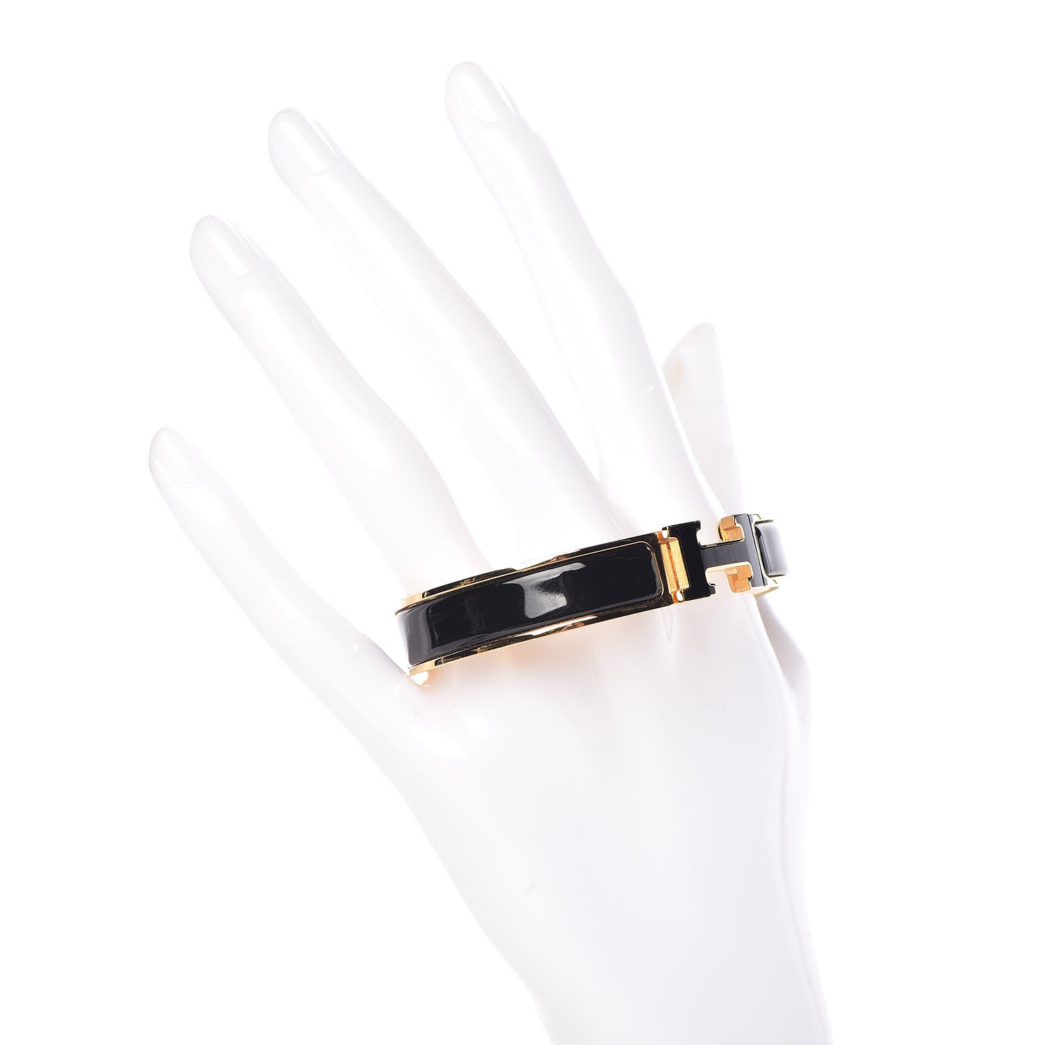 Hermes Enamel Narrow Clic Clac H Bracelet GM Black 2 of 6