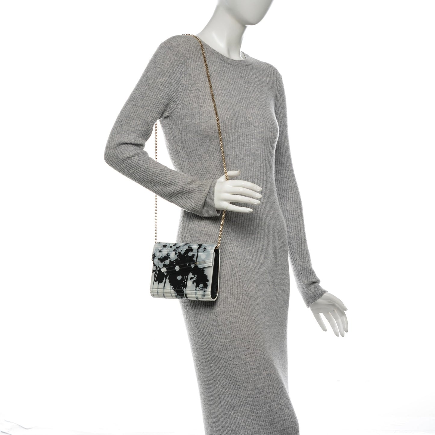 Acrylic Candy Palm Tree Clutch White Black