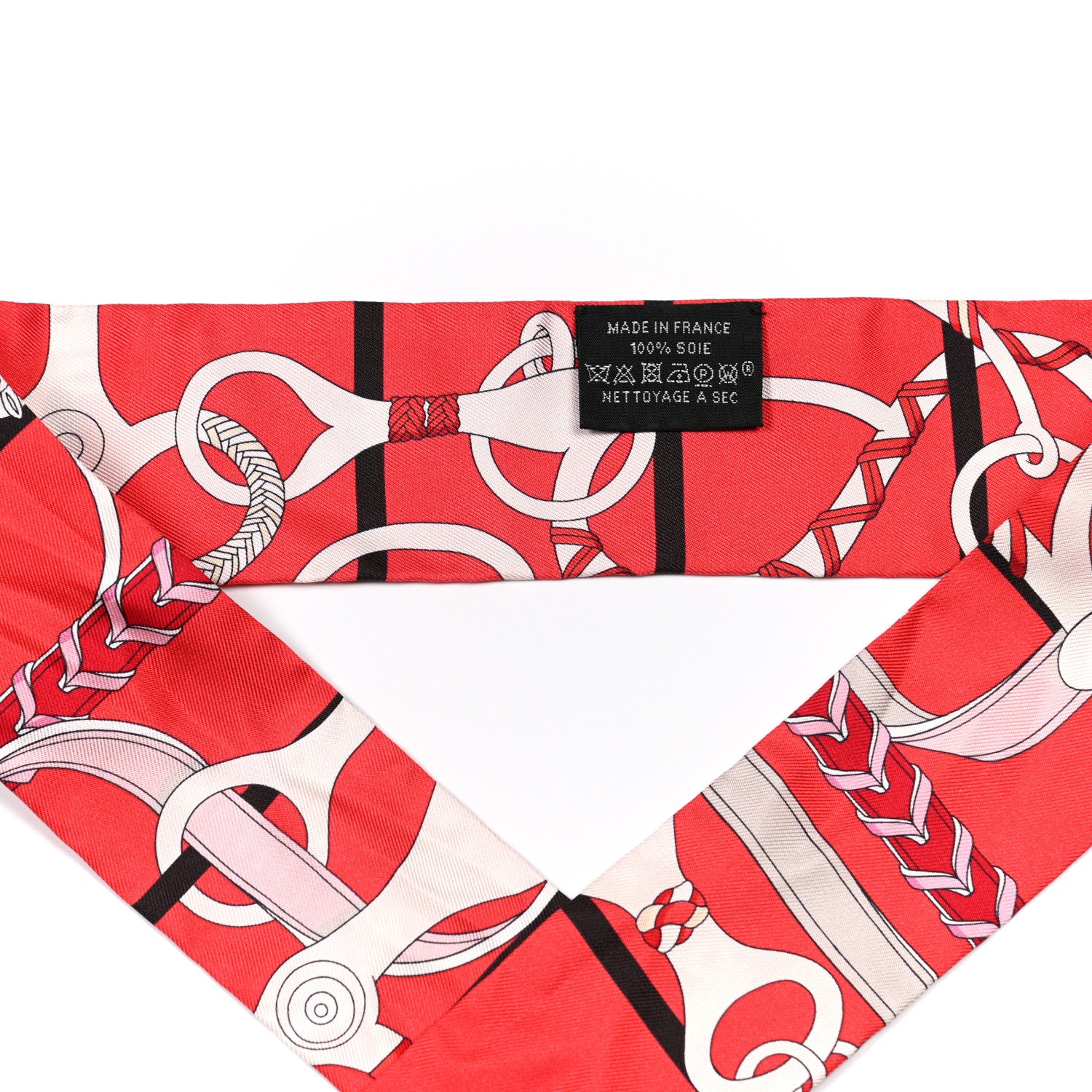 Hermes Silk Panoplie Equestre Twilly Rouge Creme Ebene 4 of 4