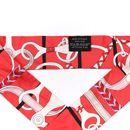 Hermes Silk Panoplie Equestre Twilly Rouge Creme Ebene 4 of 4