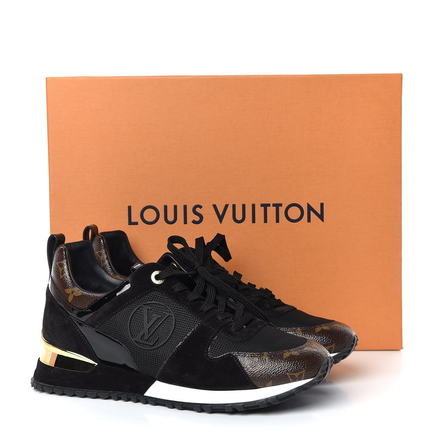Suede Monogram Run Away Sneakers 40 Black
