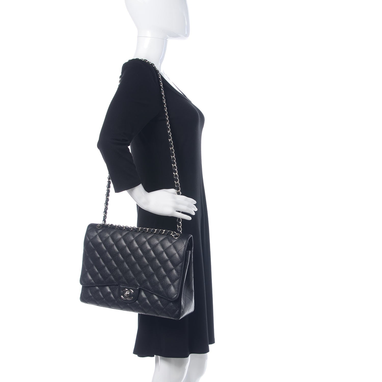 Chanel Caviar Quilted Maxi Double Flap Black 3 of 12