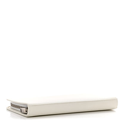 Saint Laurent Grain De Poudre Classic Zip Around Travel Wallet White 4 of 10