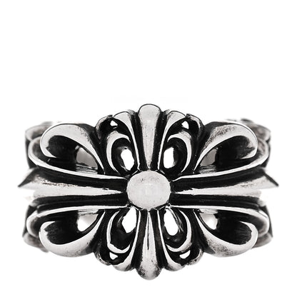 Chrome Hearts Sterling Silver Double Floral Cross Ring 53 6.5 1 of 6