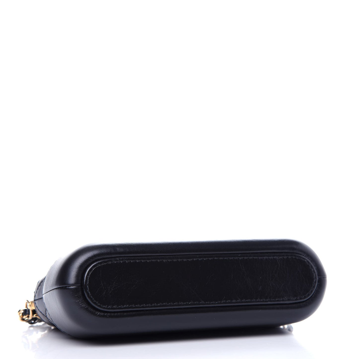 Aged Calfskin Quilted Small Gabrielle Clutch With Chain Black
