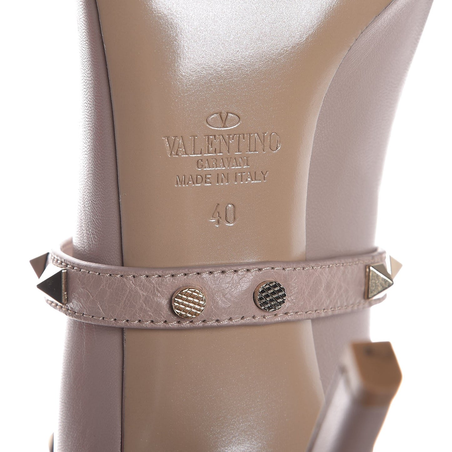 Nappa Rockstud Studwrap Strap 105mm Pumps 40 Poudre