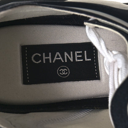 Chanel Lycra Womens CC Sneakers 41 White Black 7 of 7