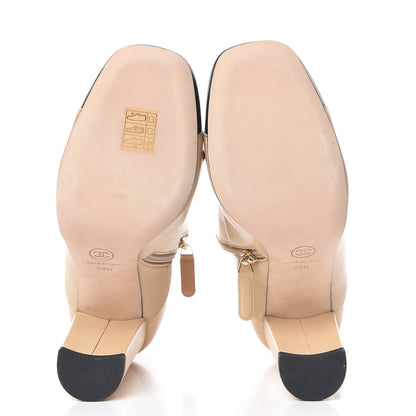 Chanel Lambskin CC Chain Cap Toe Short Boots 38.5 Beige Black 7 of 15