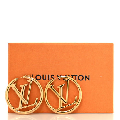 Louis Vuitton Metal Louise Hoop Earrings Gold 5 of 5