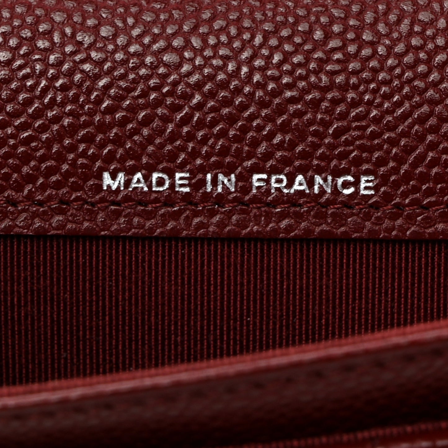 Iridescent Caviar Quilted Flap Card Holder Wallet Burgundy