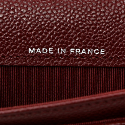 Chanel Iridescent Caviar Quilted Flap Card Holder Wallet Burgundy 7 of 9