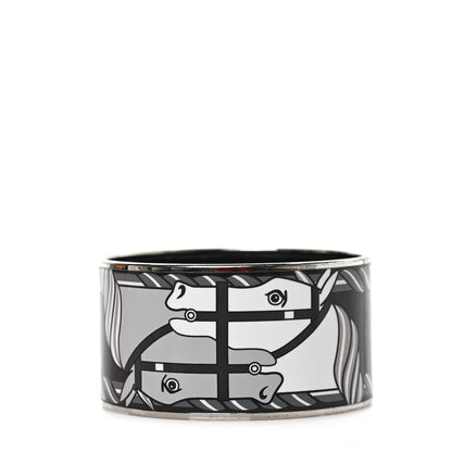 Hermes Enamel Printed Quadrige Extra Wide Bangle 70 1 of 5