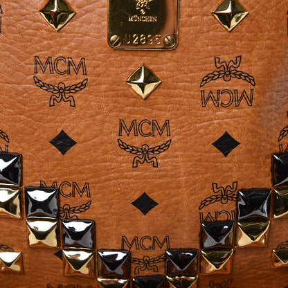 MCM Visetos Studded Medium Stark M Backpack Cognac 21 of 22