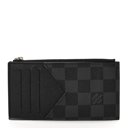 Louis Vuitton Damier Graphite Taiga Coin Card Holder 1 of 7