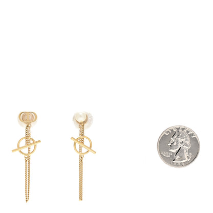 Christian Dior Pearl Tribales Earrings Gold White 2 of 4