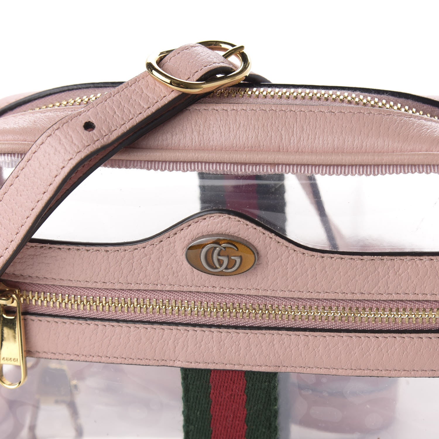 Gucci Vinyl Web Mini Ophidia Transparent Shoulder Bag Perfect Pink 9 of 10