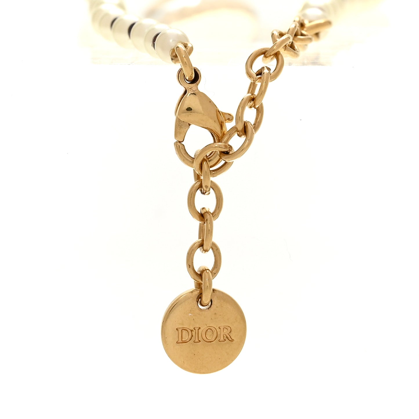 Pearl Glass Petit CD Baroque Bracelet Gold Blue