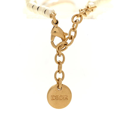 Christian Dior Pearl Glass Petit CD Baroque Bracelet Gold Blue 4 of 4