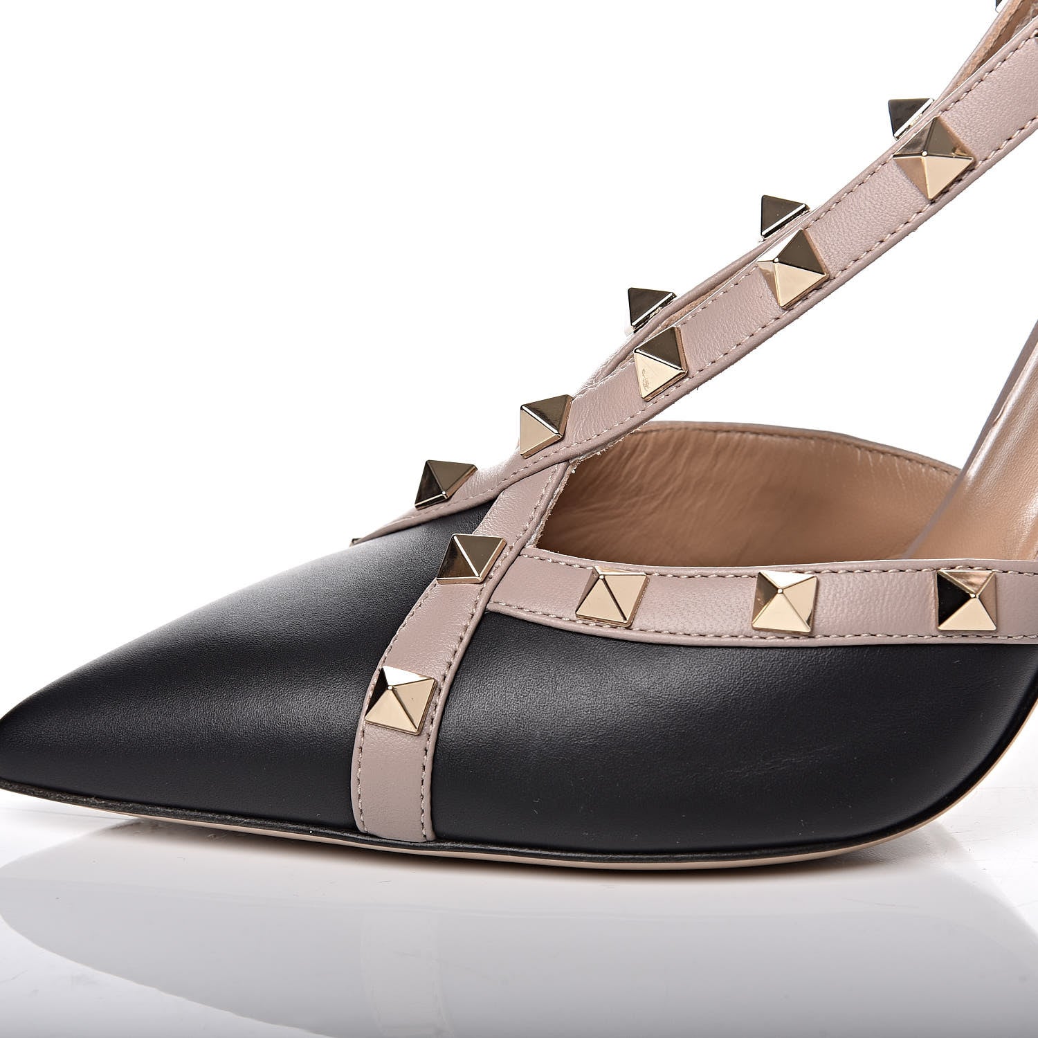 Valentino Garavani Nappa Rockstud Cross Strap D'Orsay 105mm Pumps