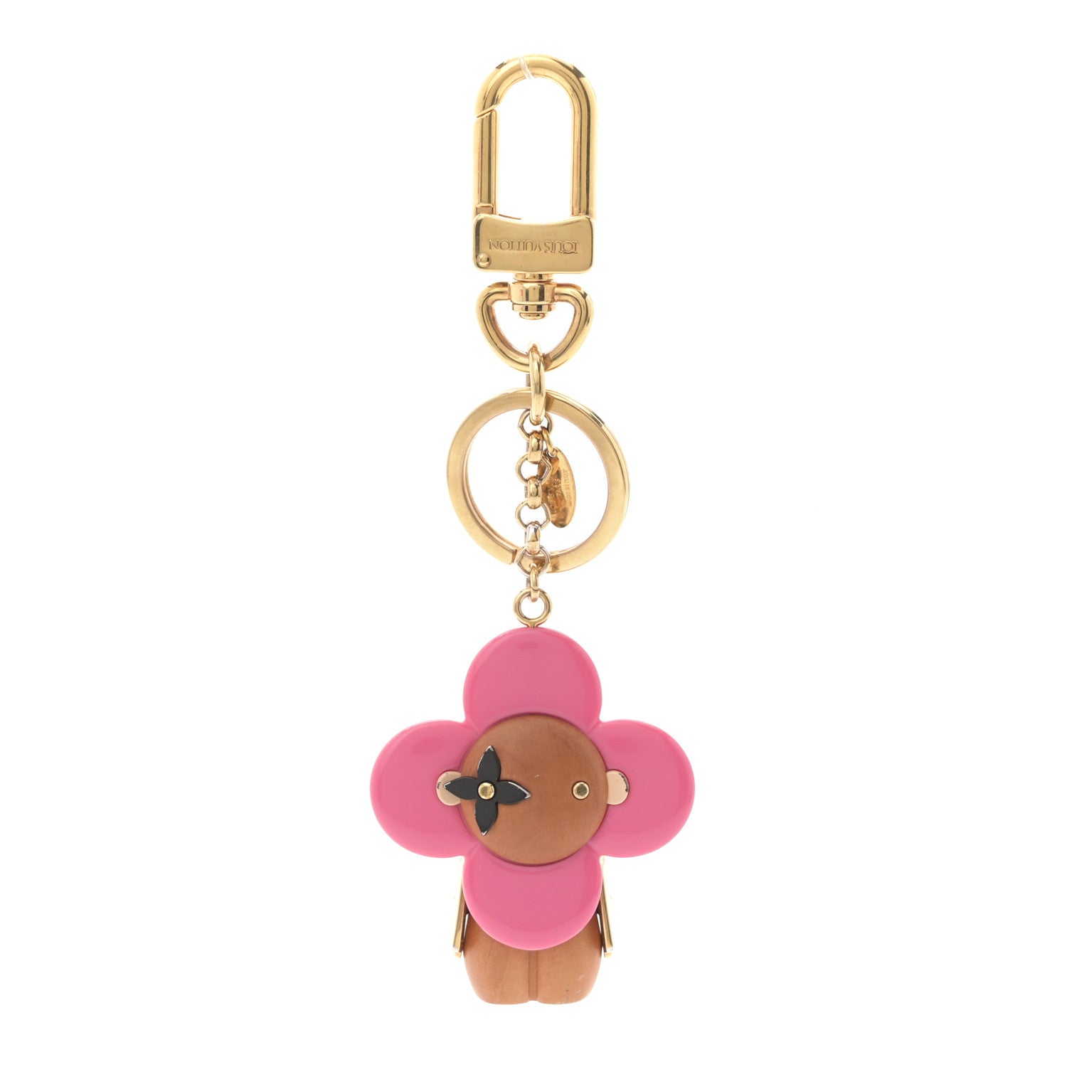 Louis Vuitton Wood Monogram Vivienne Puppet Bag Charm Key Holder Pink 1 of 5