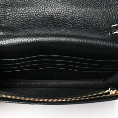 Gucci Pebbled Calfskin Soho Wallet On Chain Black 5 of 10