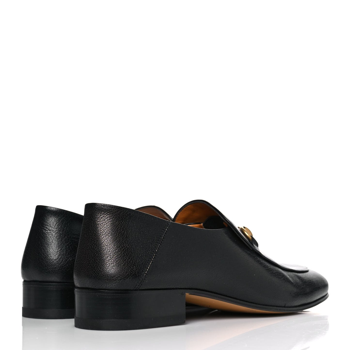 Goatskin Womens Horsebit Mid-Heel Loafers 41.5 Black