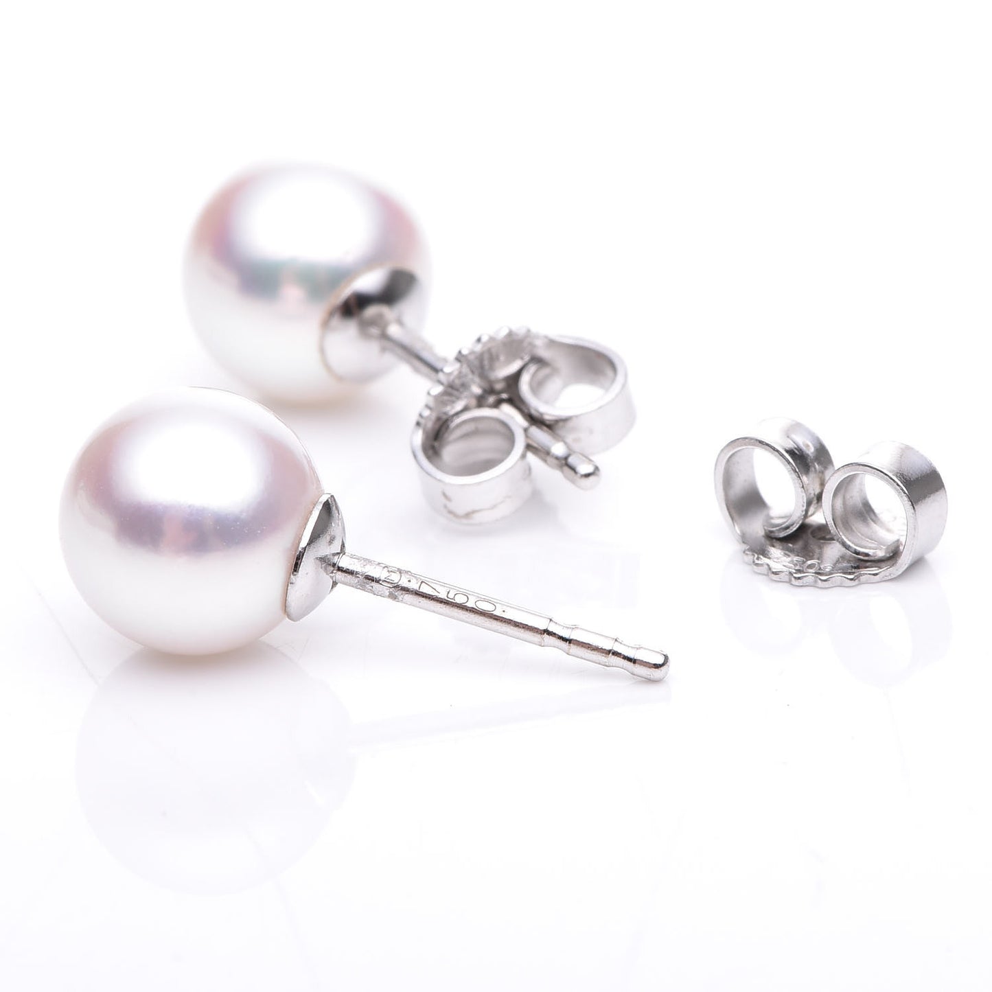 18K White Gold Akoya Pearl 7mm Stud Earrings