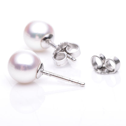 Mikimoto 18K White Gold Akoya Pearl 7mm Stud Earrings 5 of 6
