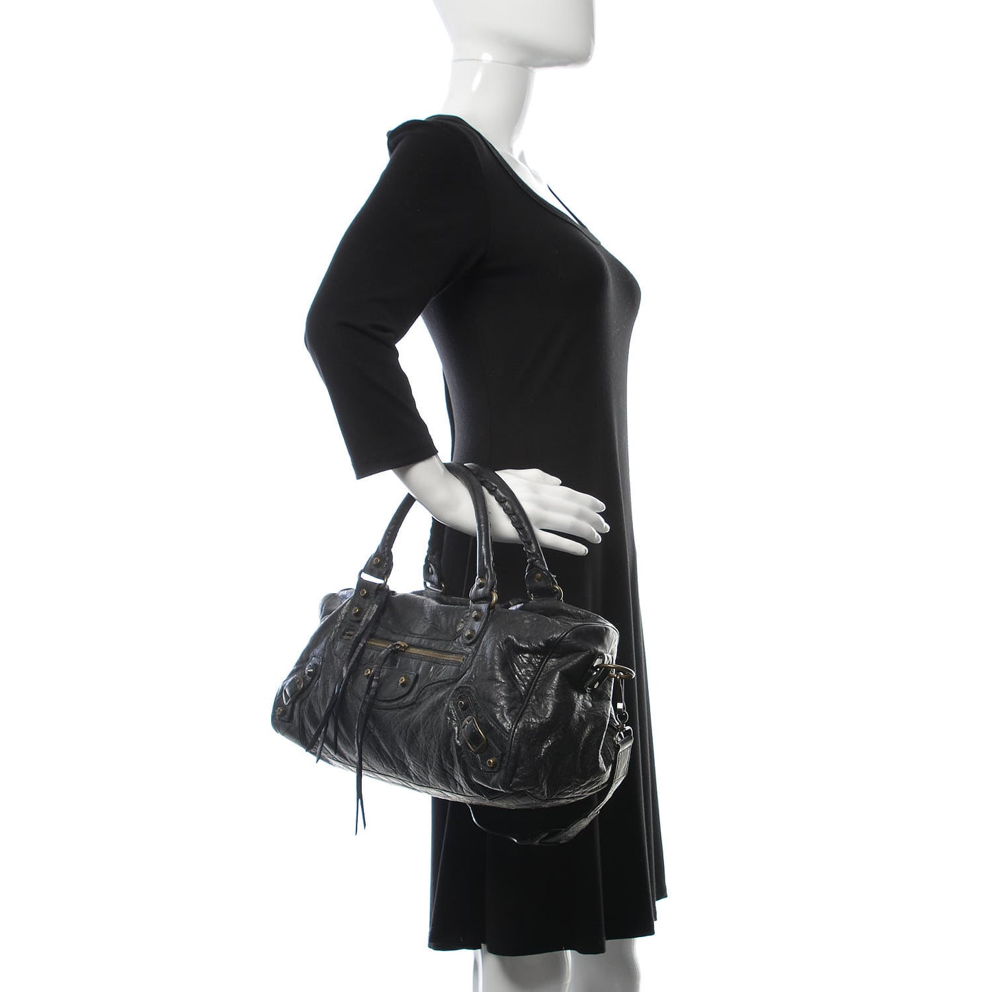 Chevre Classic Hardware Twiggy Black