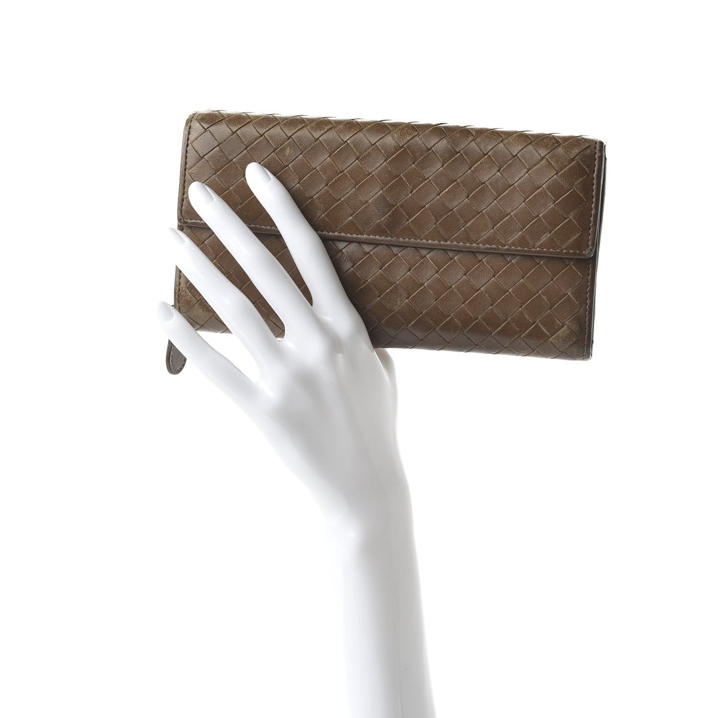 Nappa Intrecciato Continental Flap Wallet Ebano