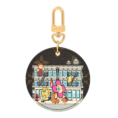 Louis Vuitton Monogram 2022 Christmas Animation New York Soho Bag Charm Key Ring Yellow 1 of 3