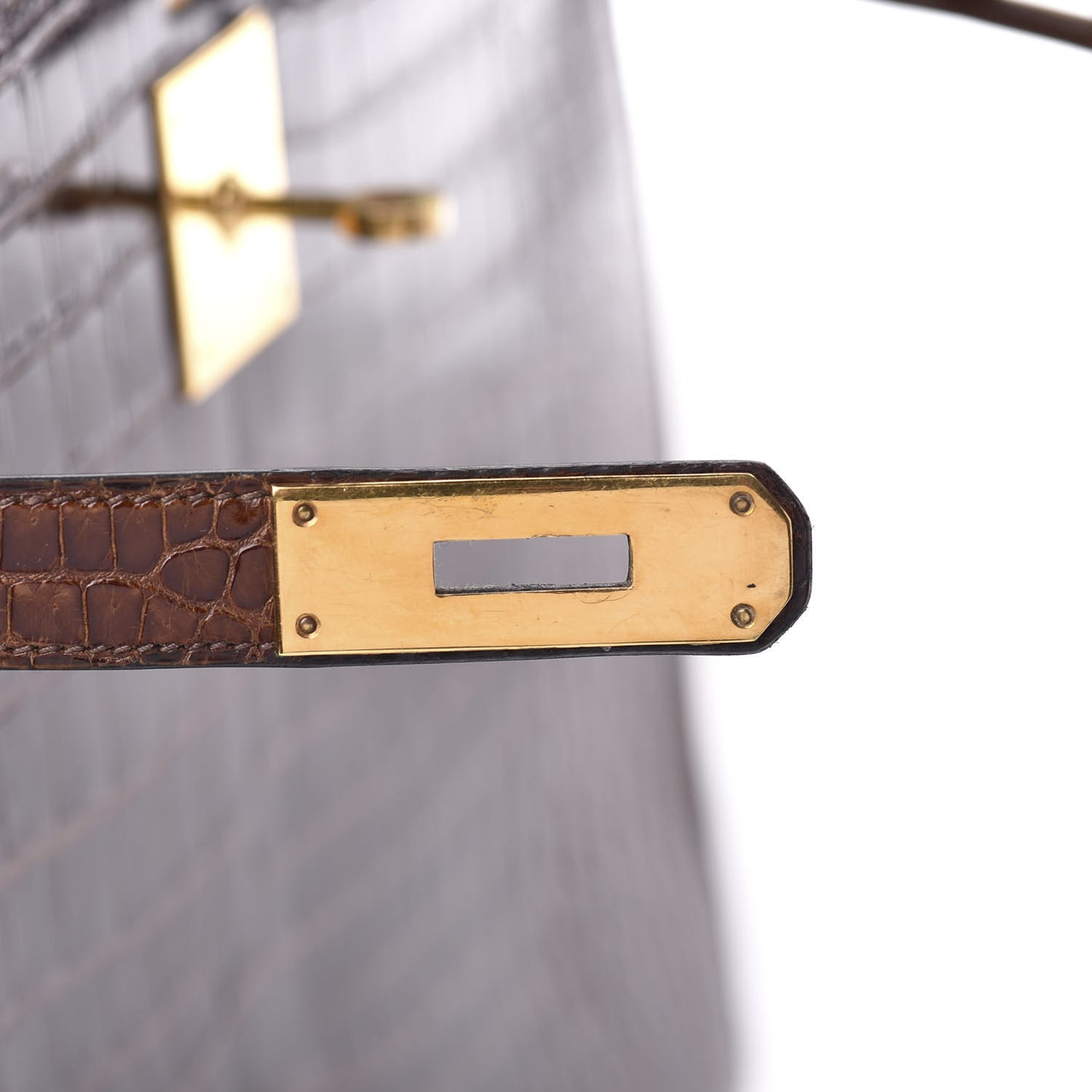 Shiny Niloticus Crocodile Kelly Sellier 32 Havane